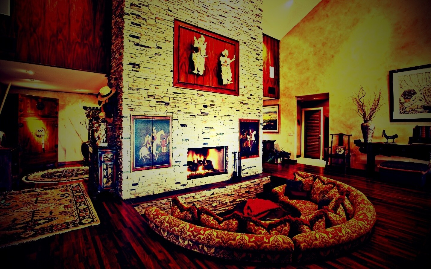 Интерьер гостинной обои