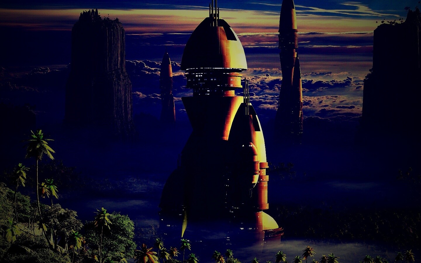 Город будущего обои