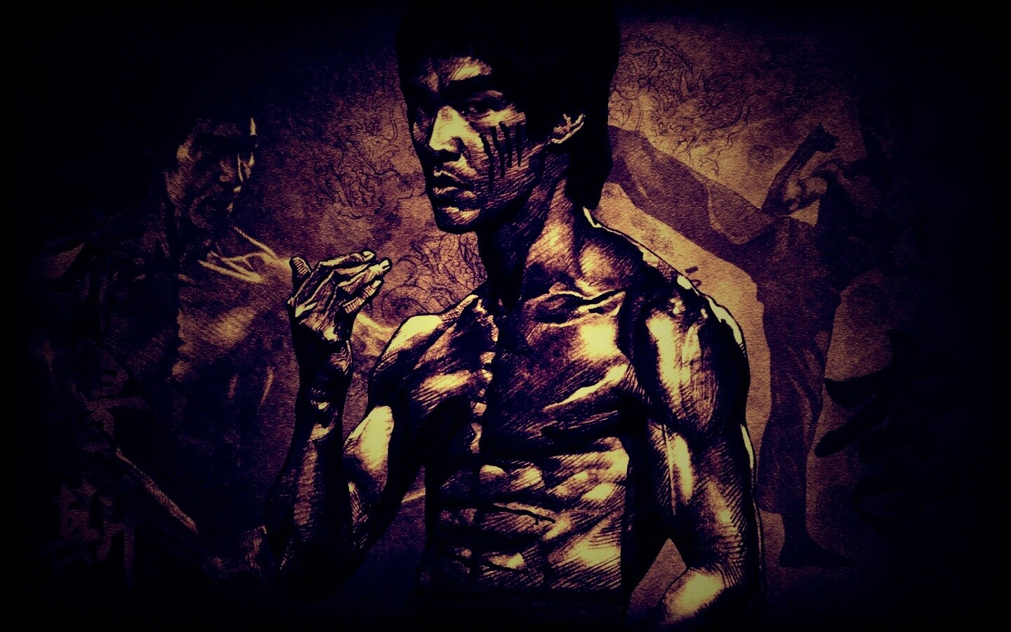 Портрет Брюса Ли обои