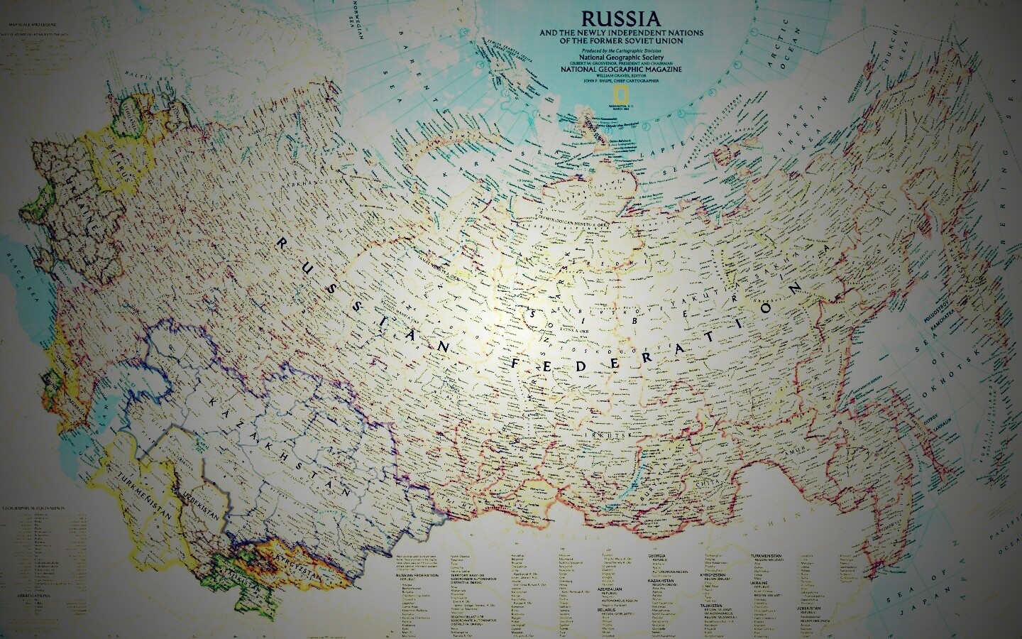 Карта России обои