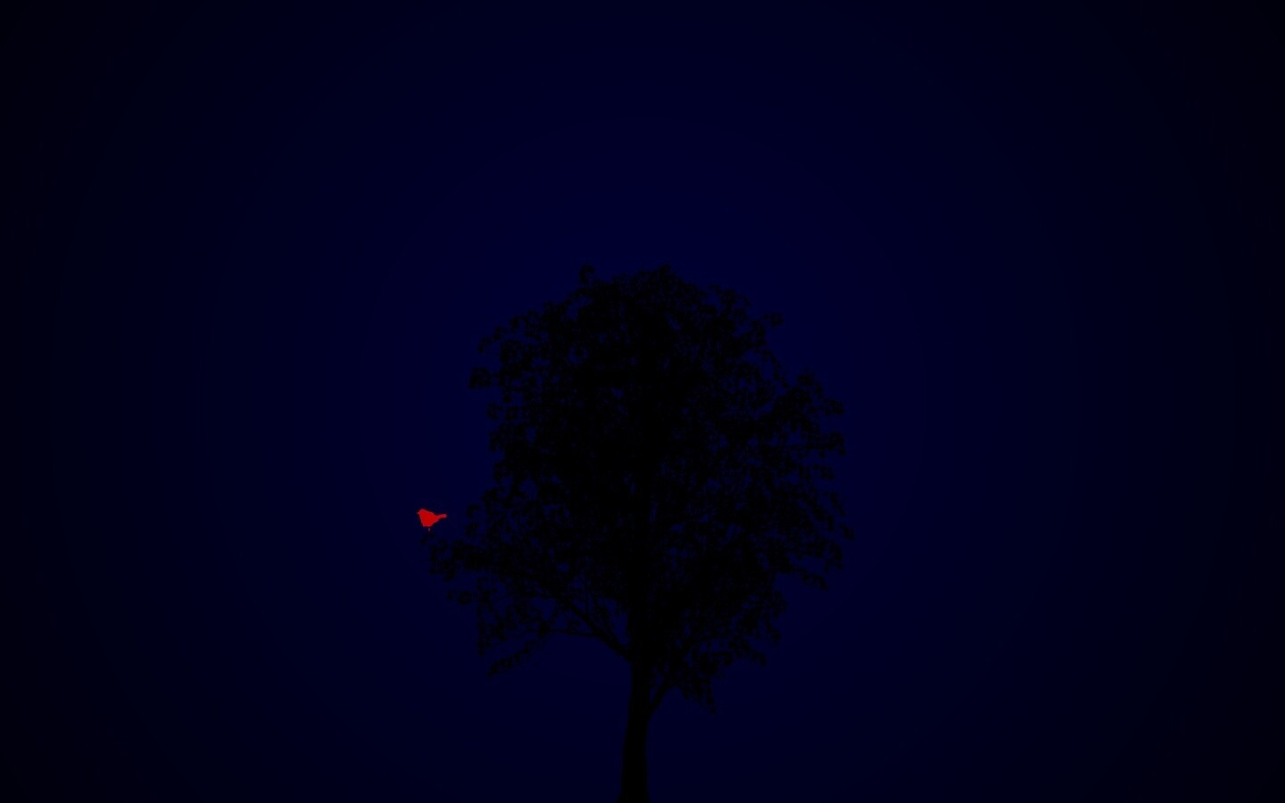 Дерево и птица обои