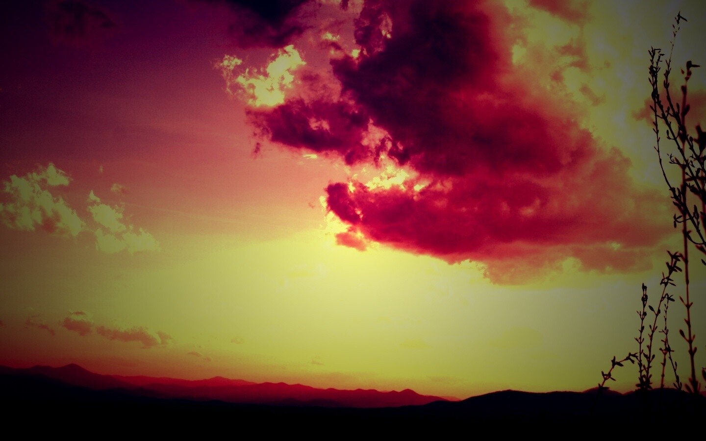 Горный закат обои