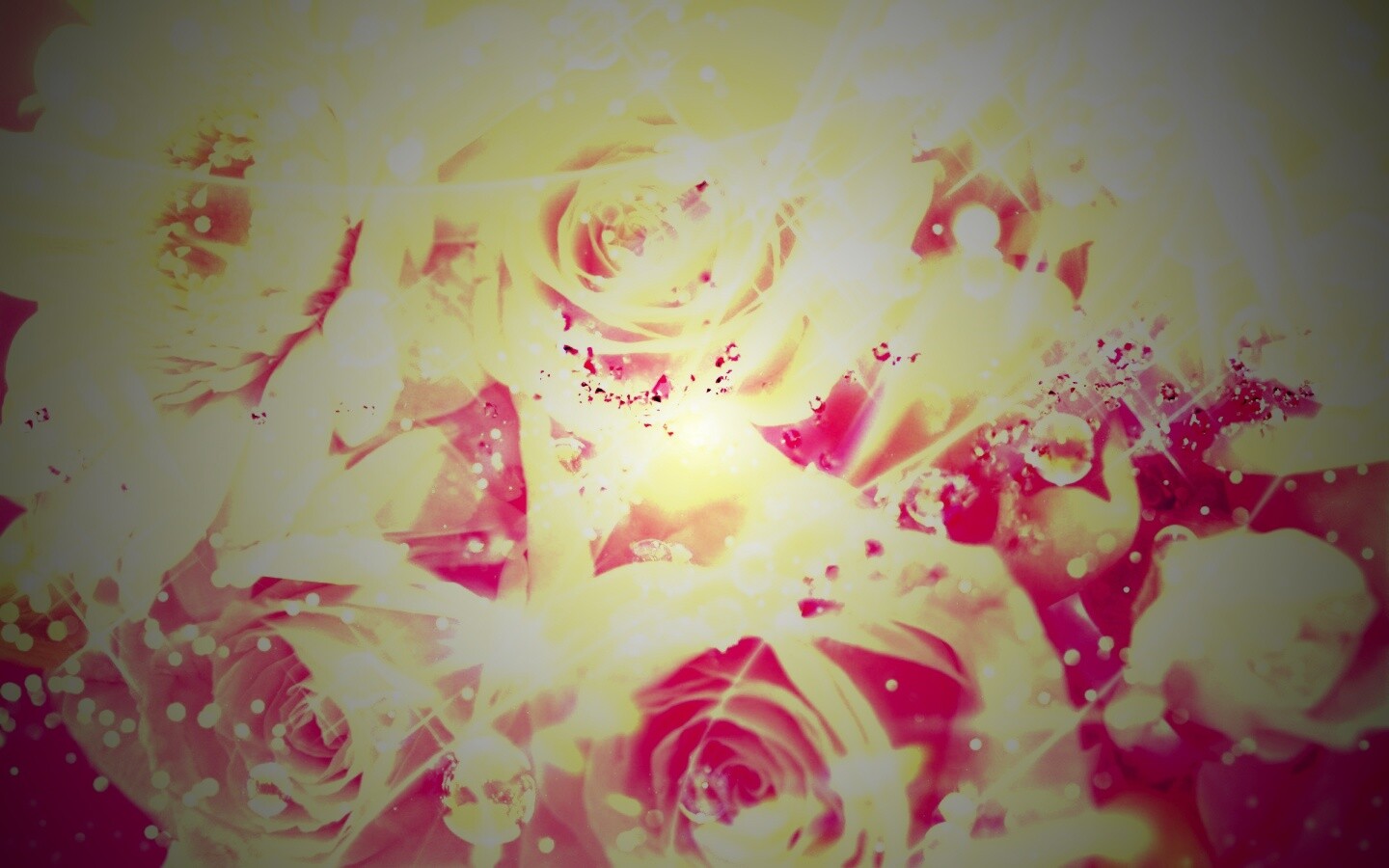 Розово-розовая абстракция с цветами обои