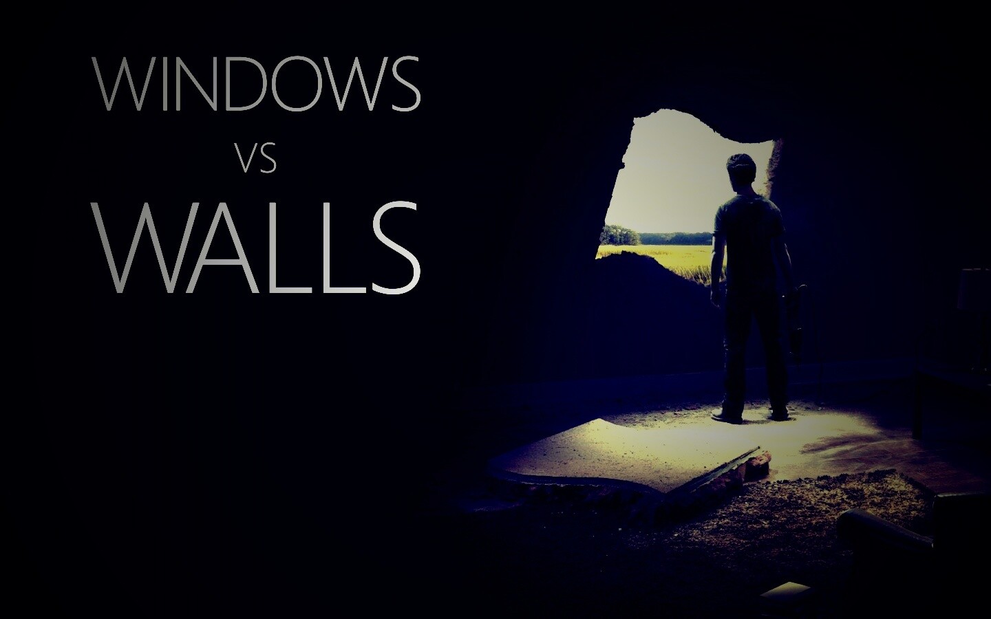 Windows против стен обои