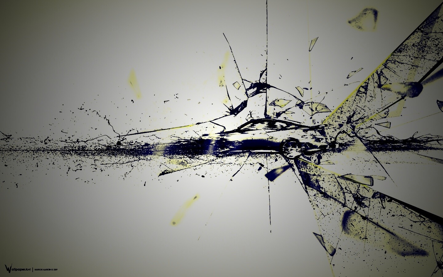 Летящие осколки обои