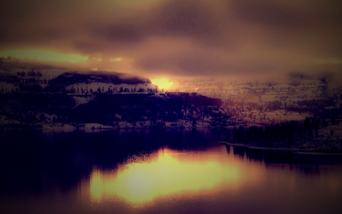 Озеро зимой обои