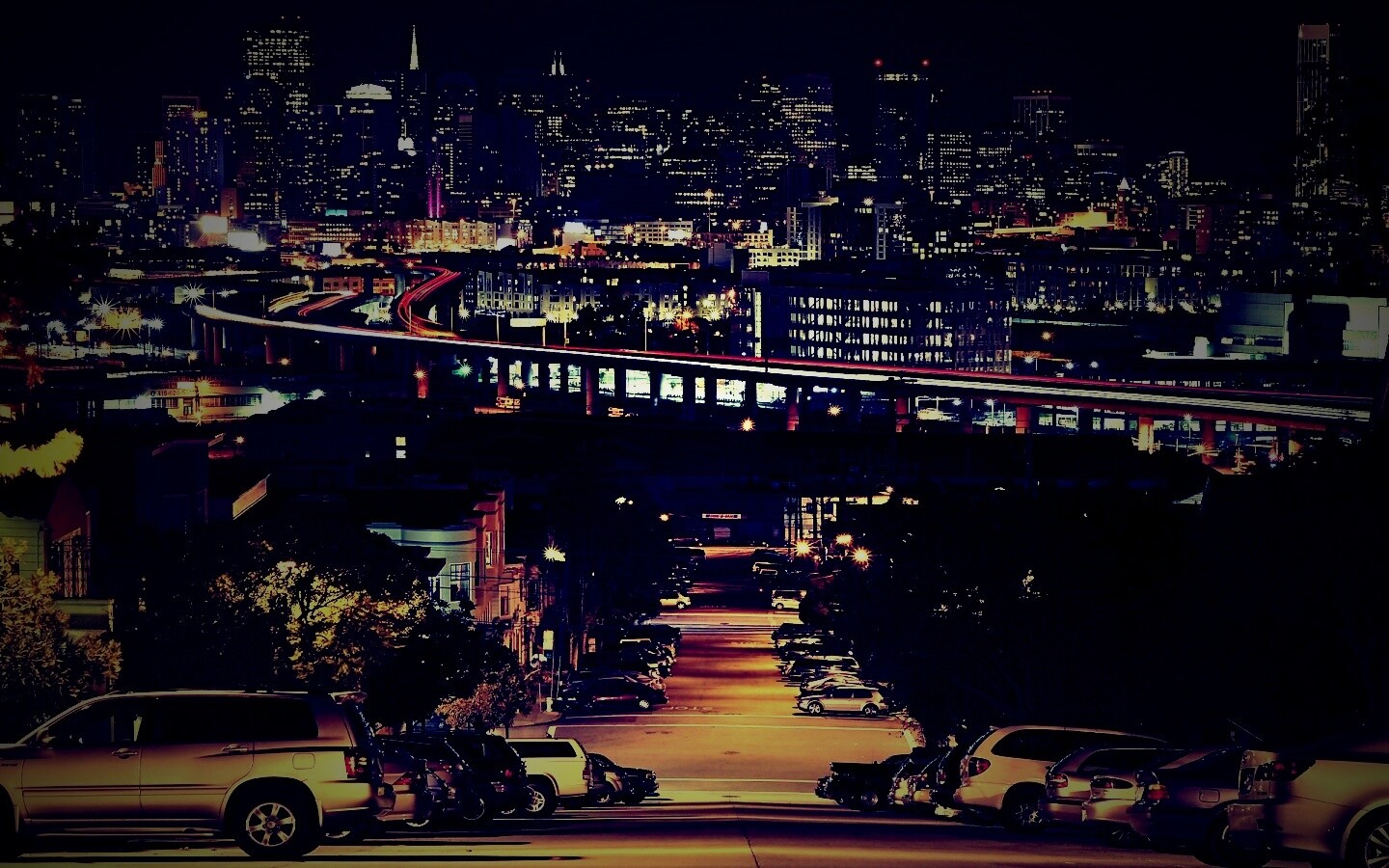 Вечерний город обои