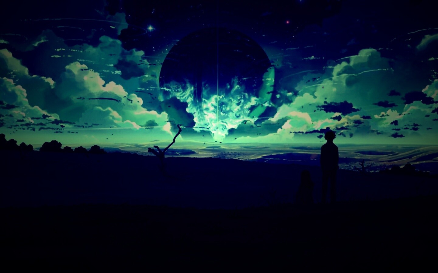 Кадр из творения Макото Синкая обои