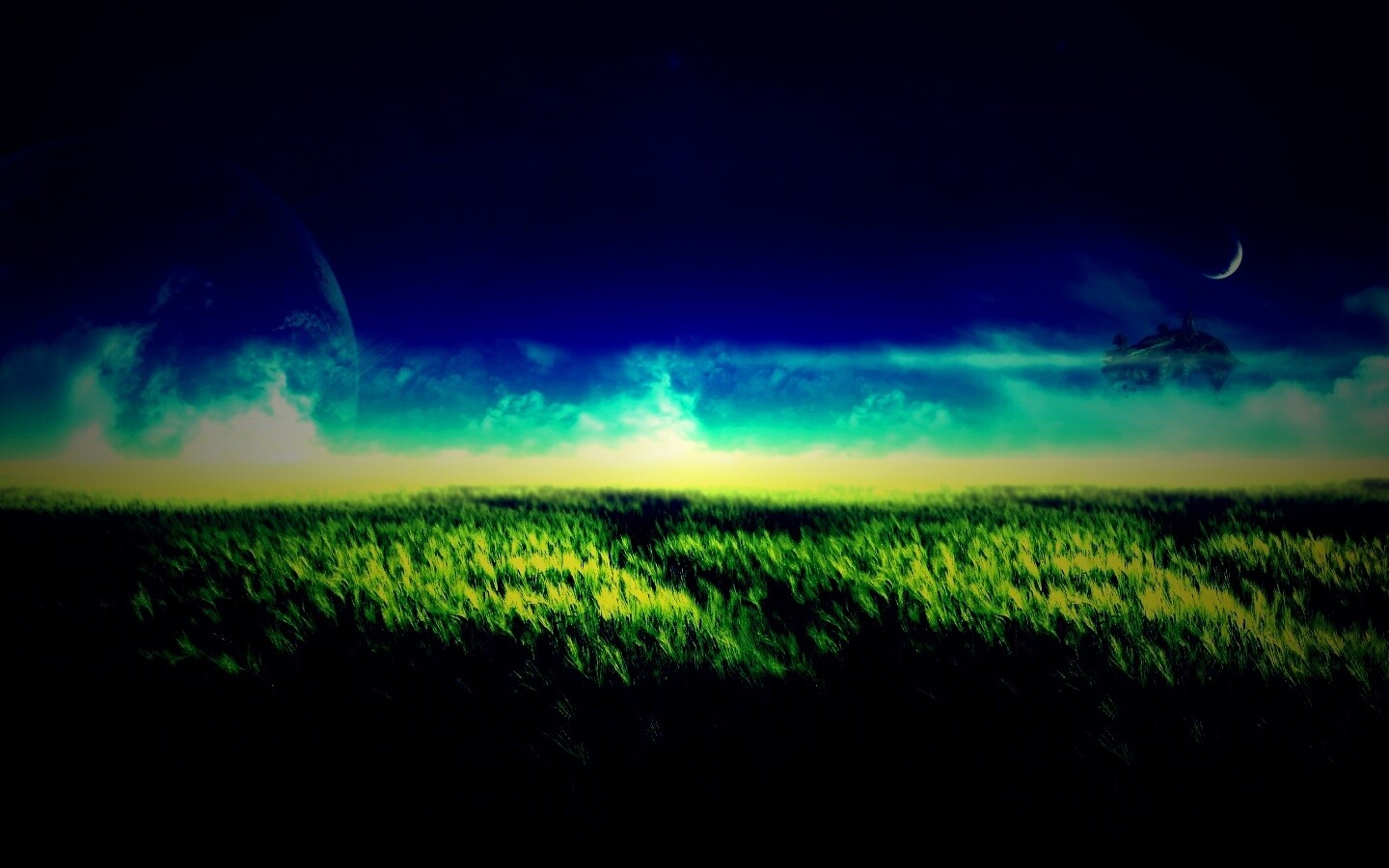 Луг на другой планете обои