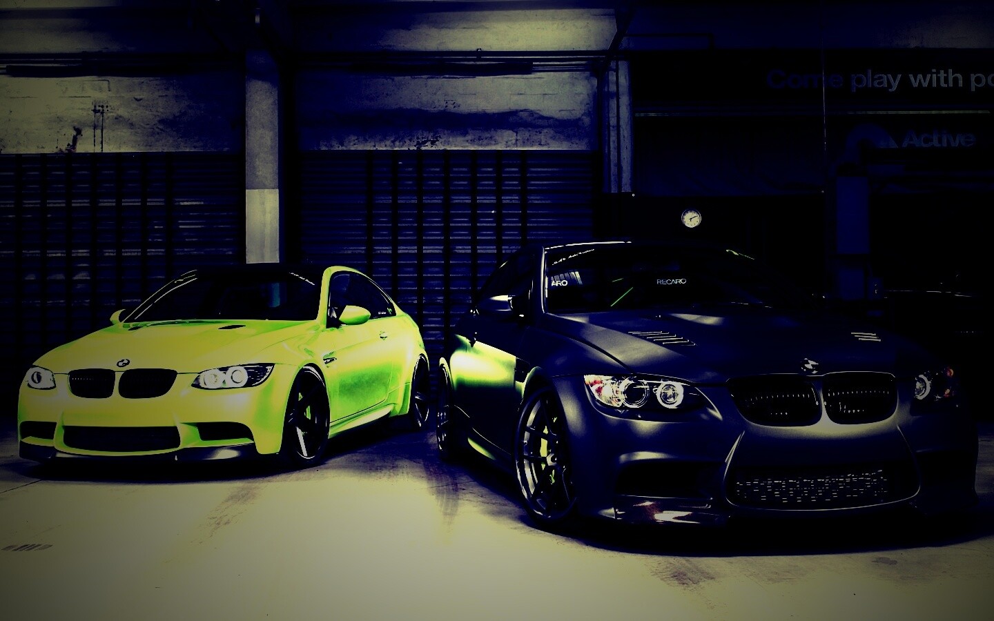 Черный и зеленый BMW M3 обои