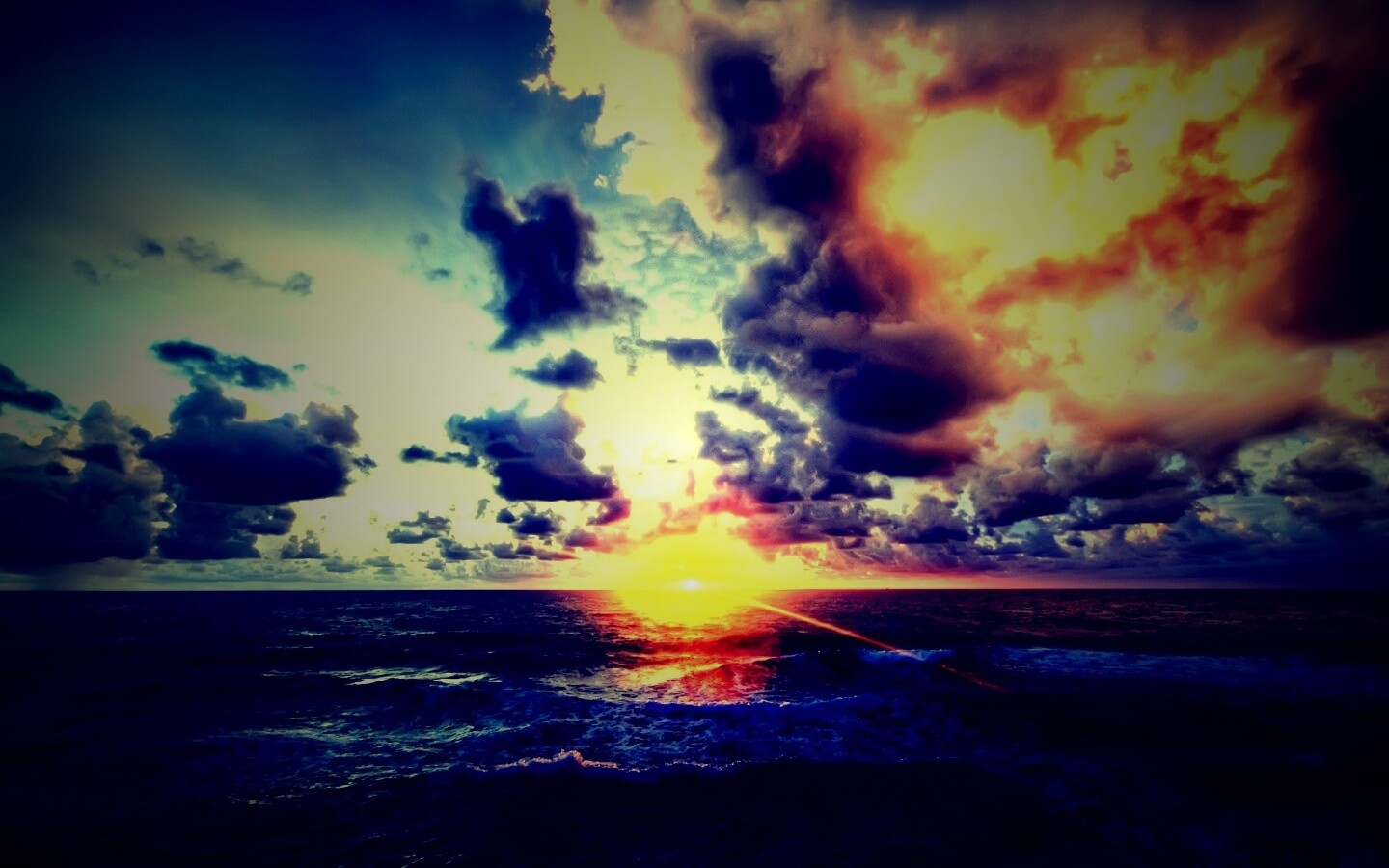 Закат на море обои