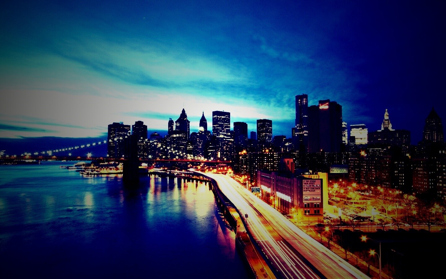 Город светит окнами в ночи обои