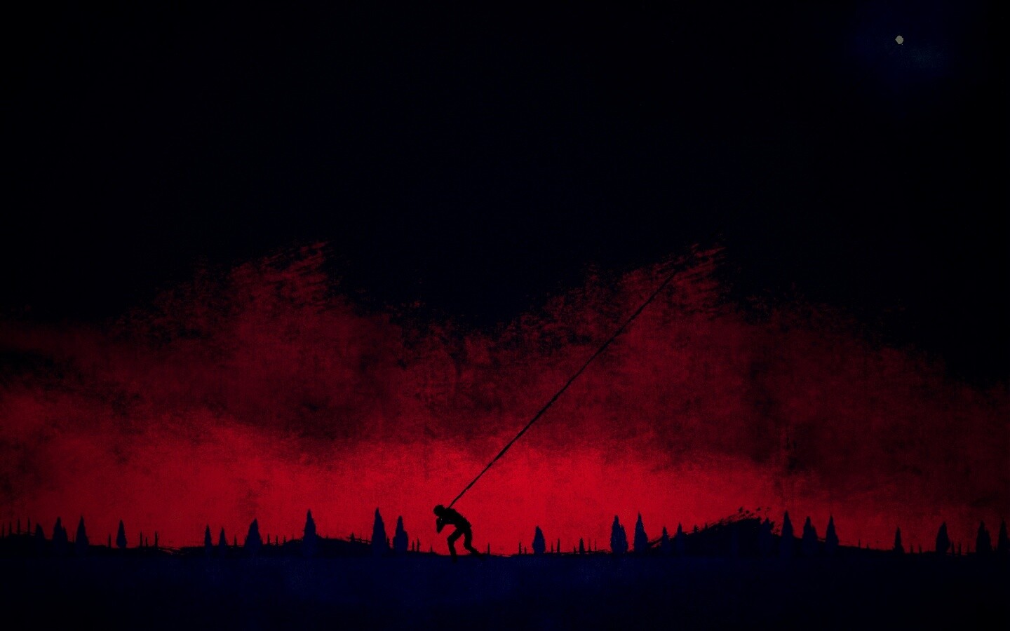 Человек тянущий звезду обои