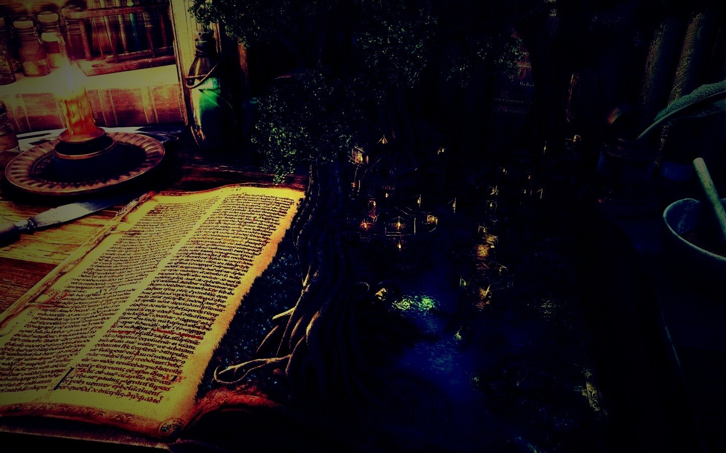 Волшебный мир на страницах книги обои