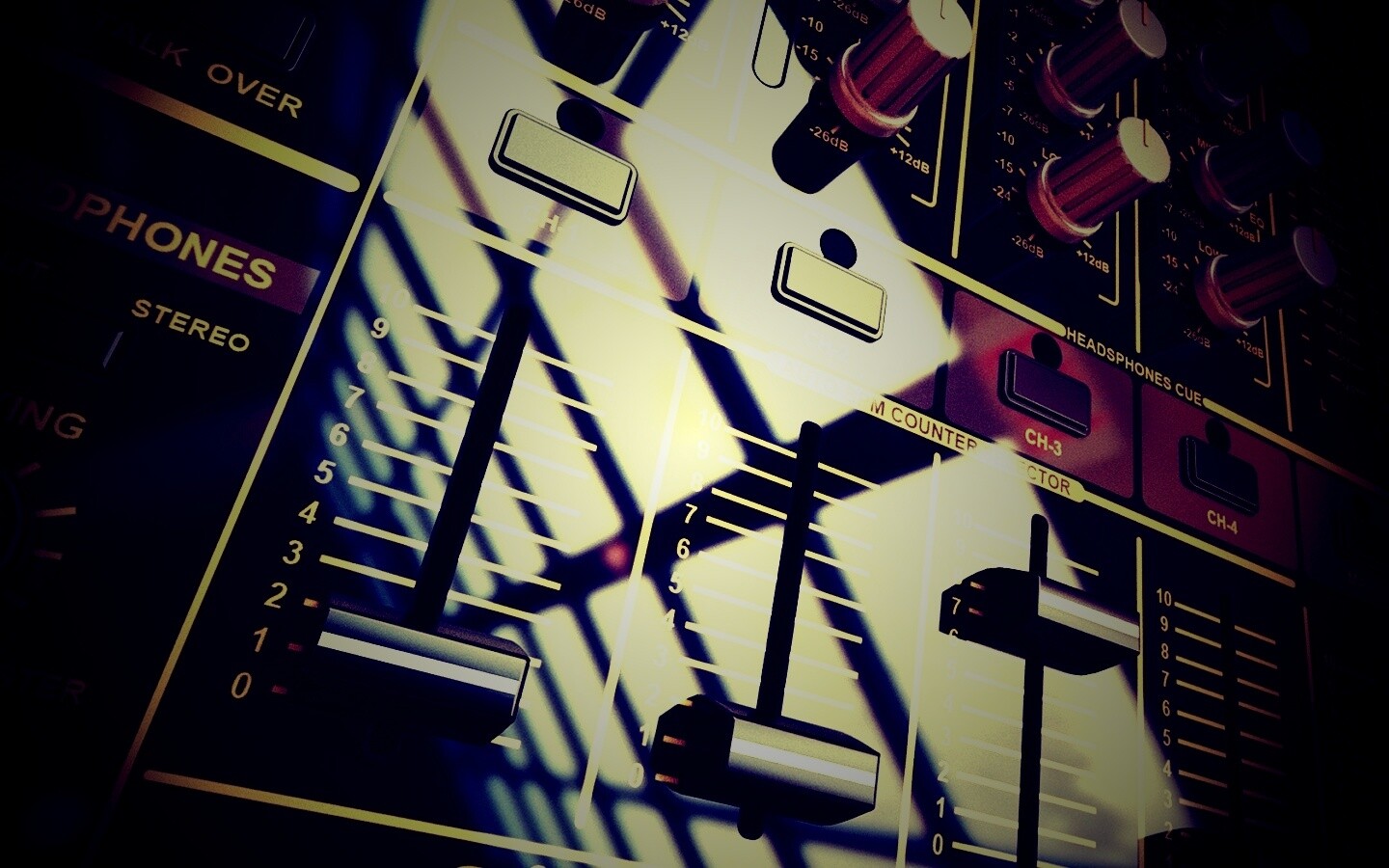 Пульт диджея и отражение на нем обои