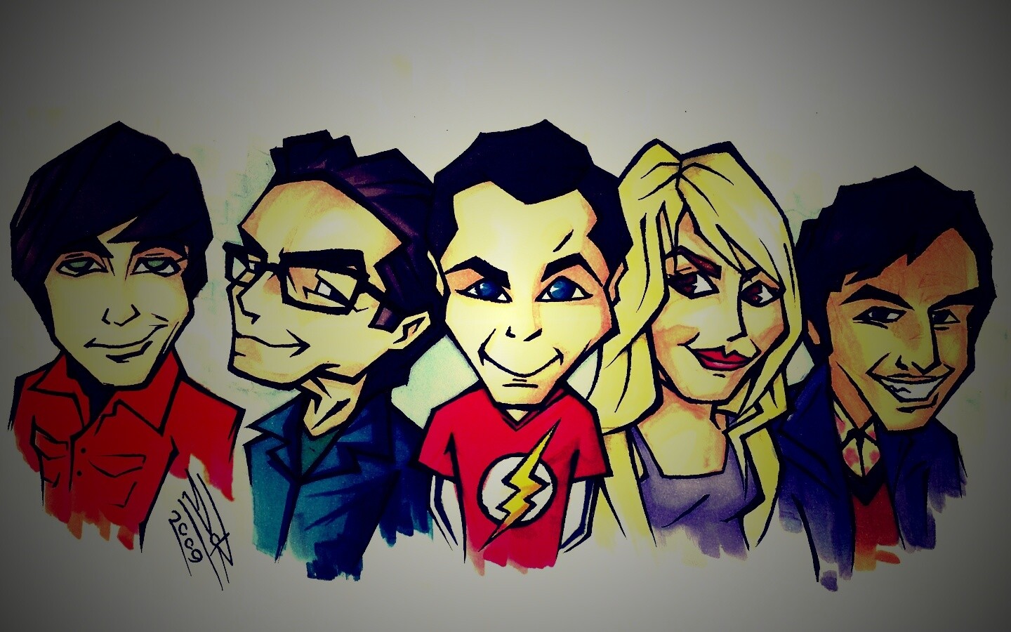 Скетч с персонажами Теории Большого взрыва обои