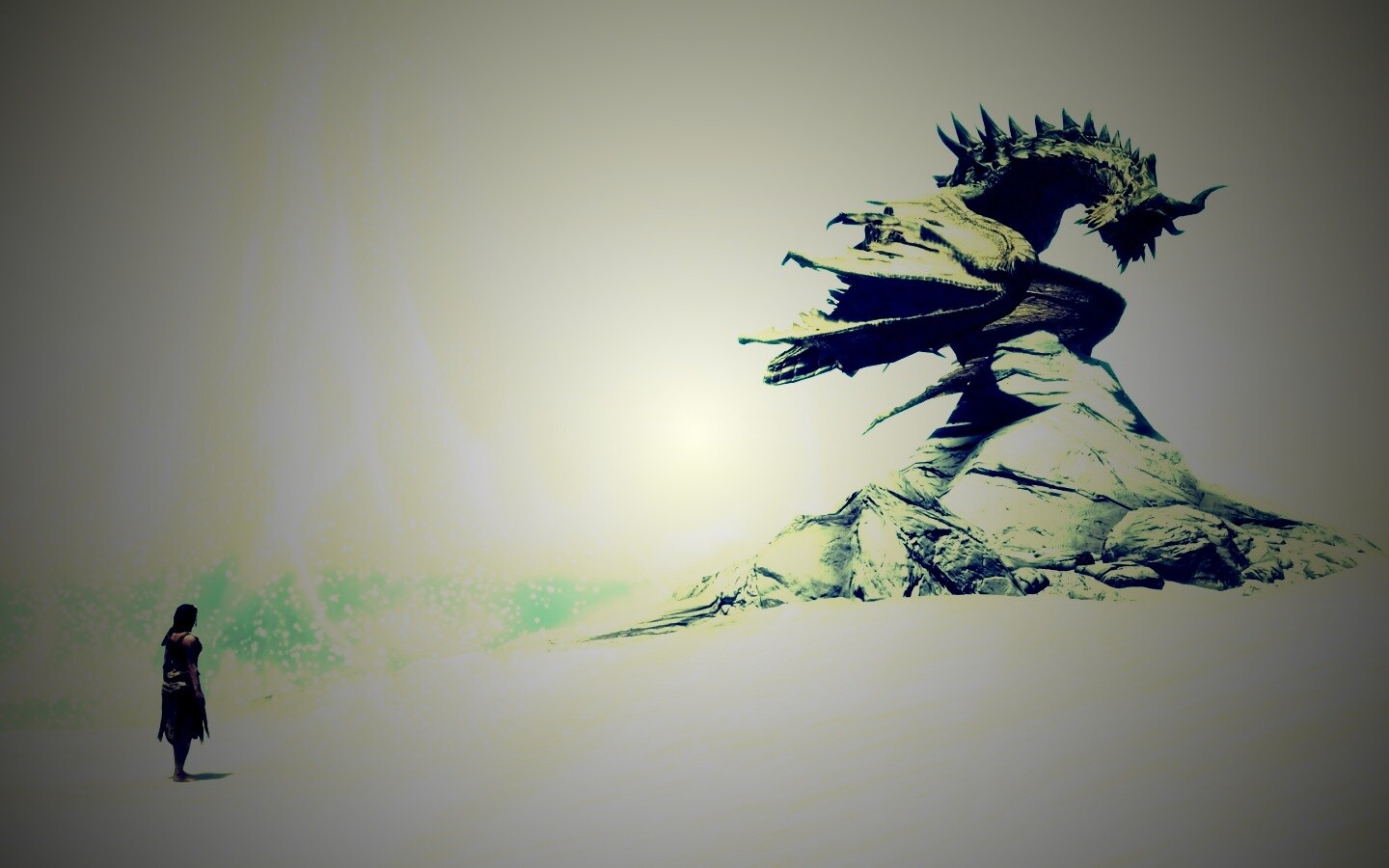 Человек и дракон обои