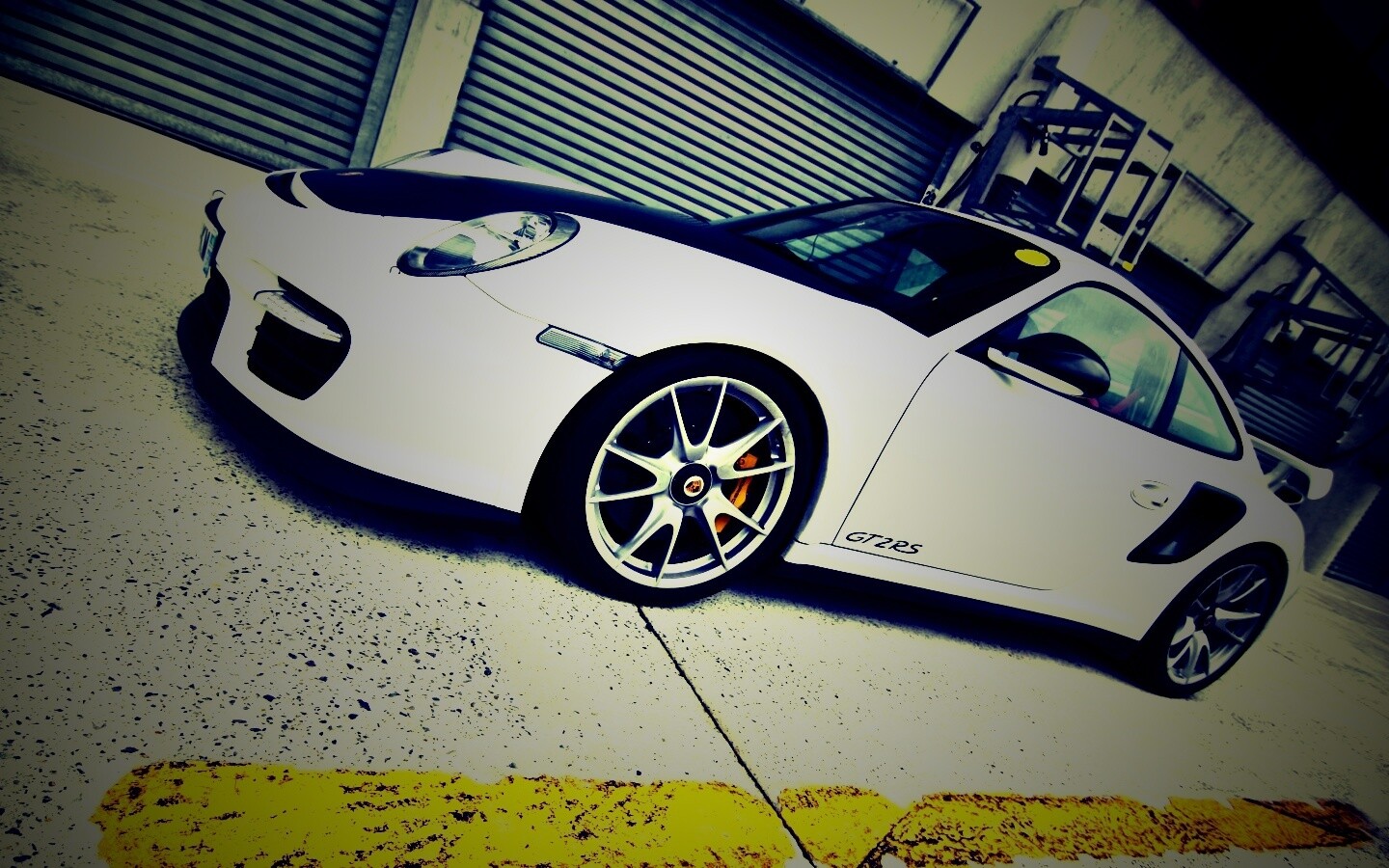 Белый порше обои