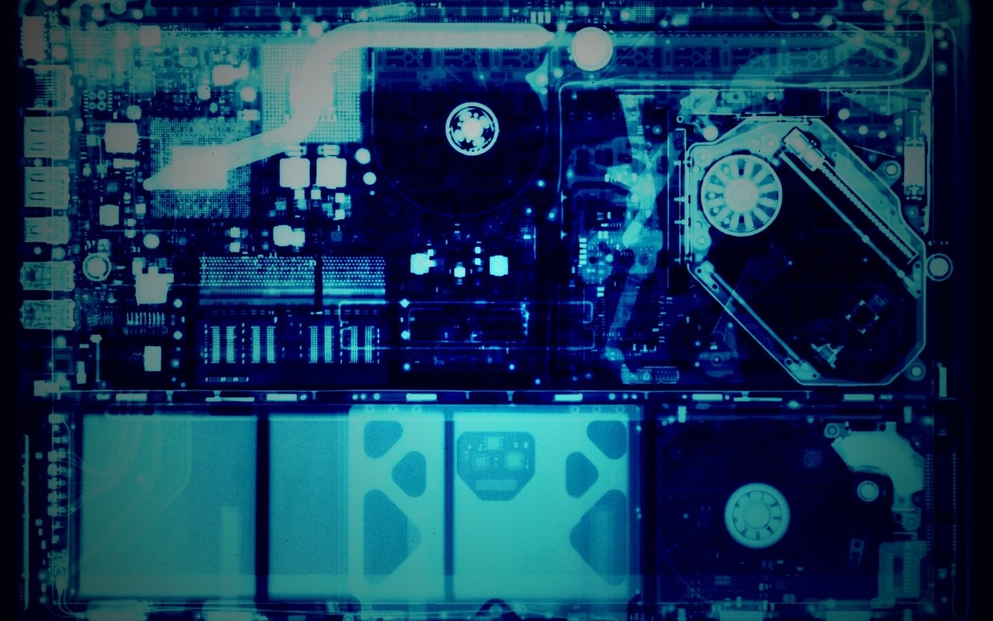 Рентгеновский снимок ноутбука обои