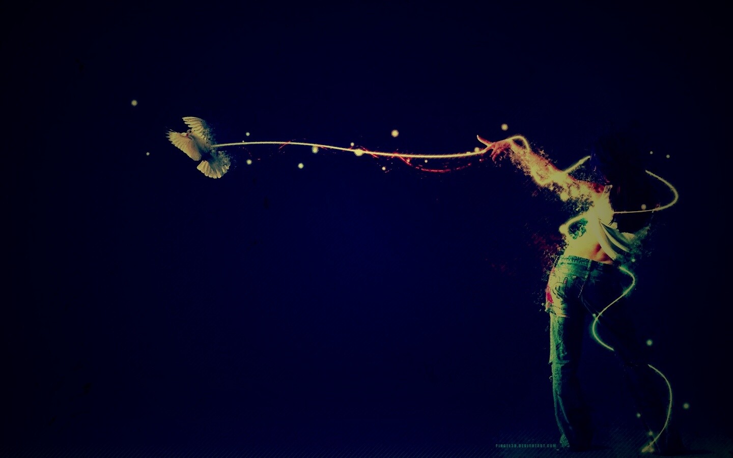 Девушка с бабочкой обои