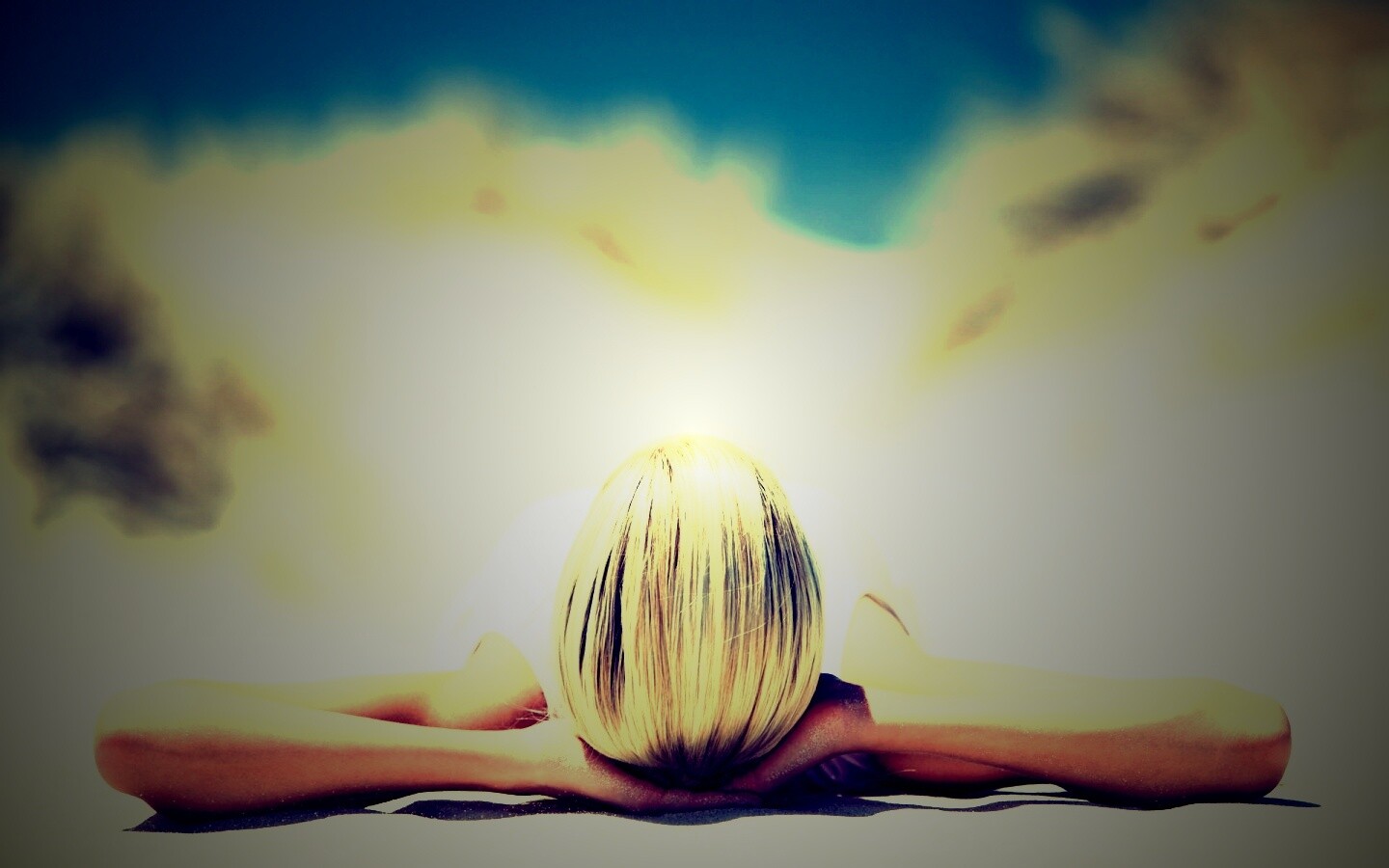 Девушка на солнце обои