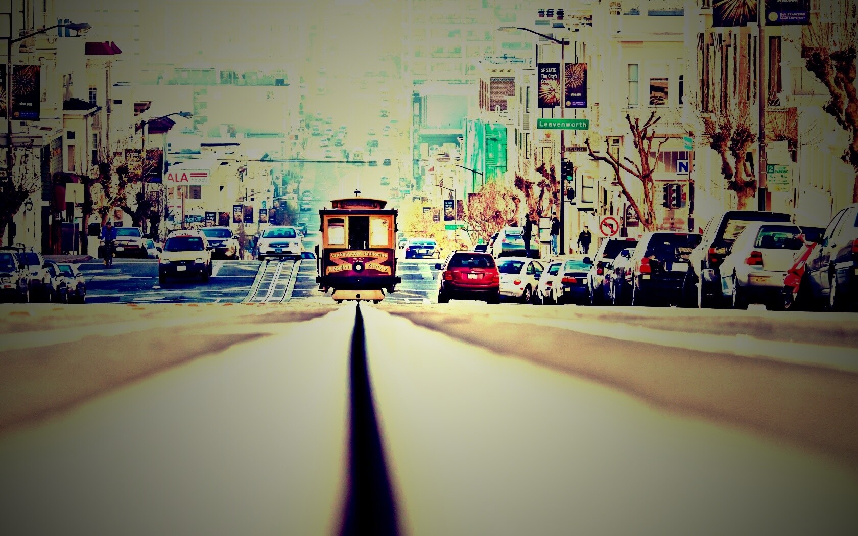 Утро в городе обои