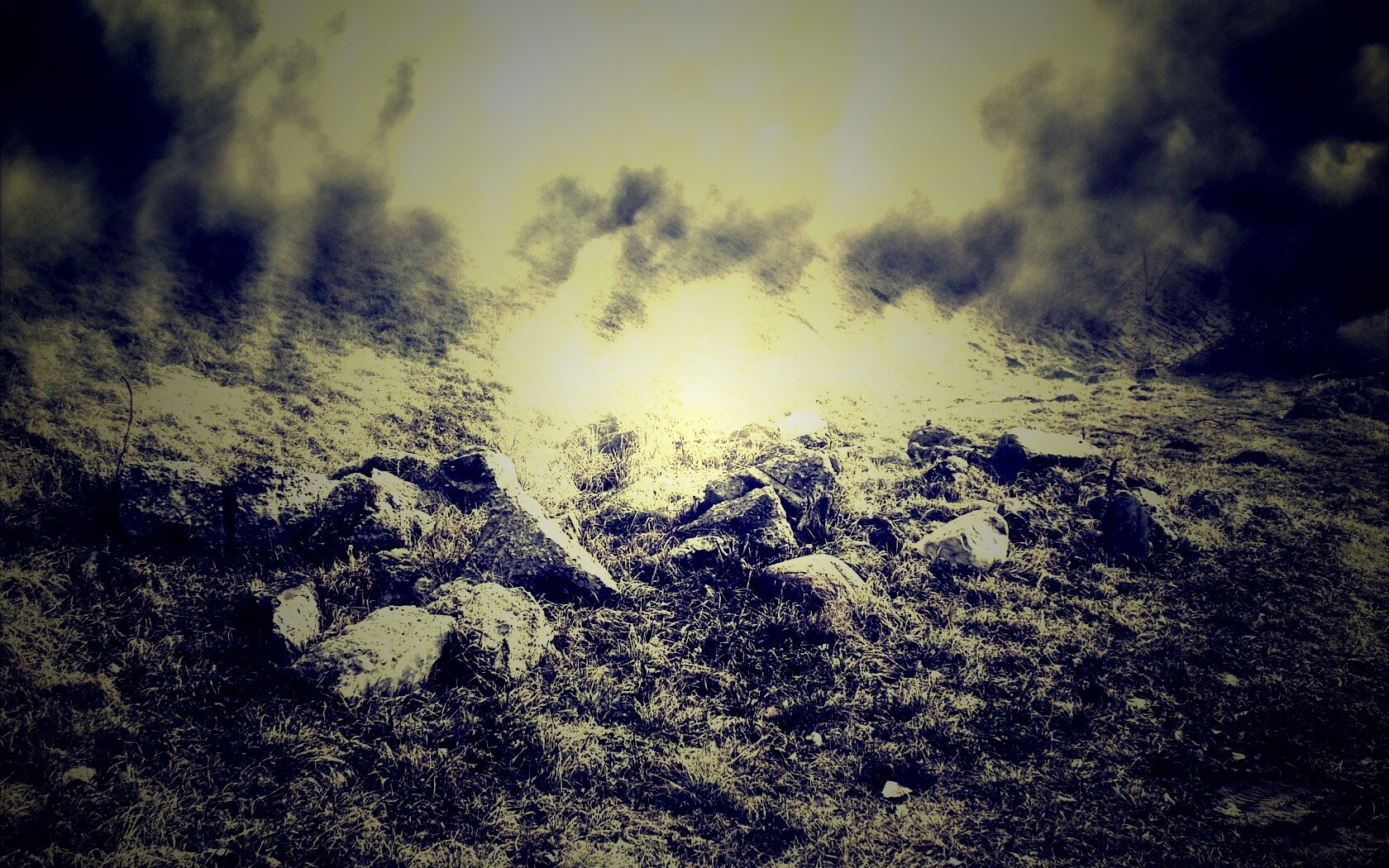 Туман на склоне обои