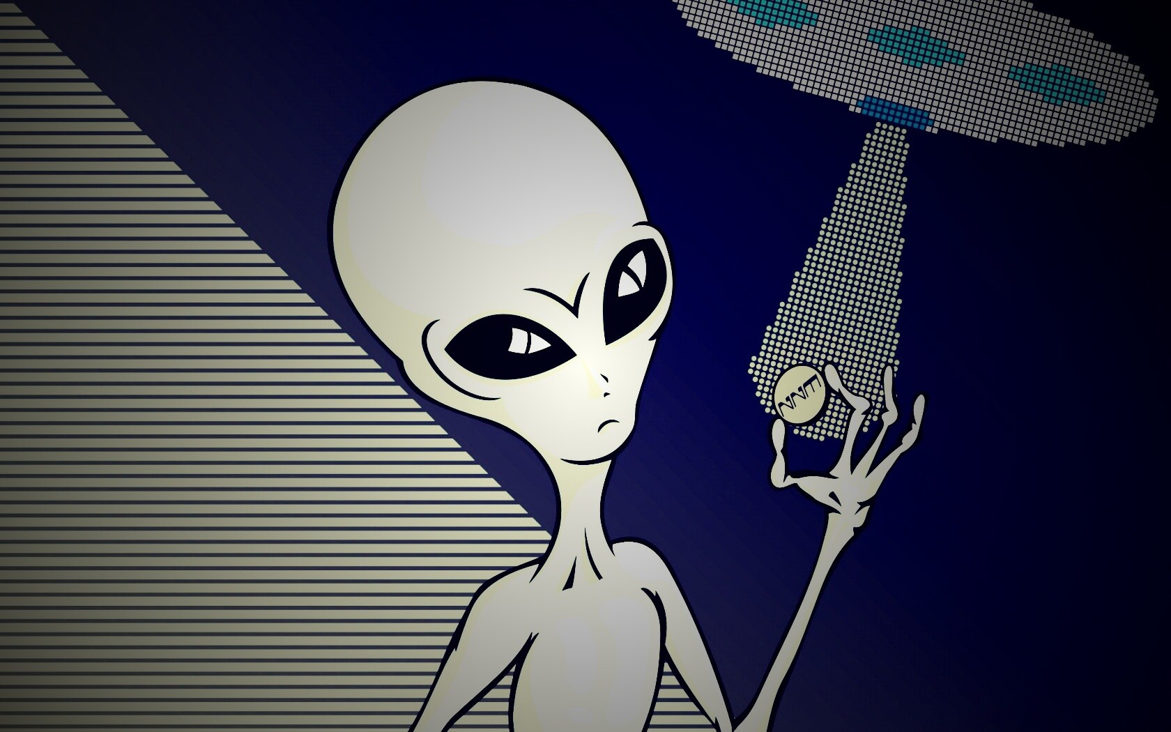 Пришелец с монеткой обои