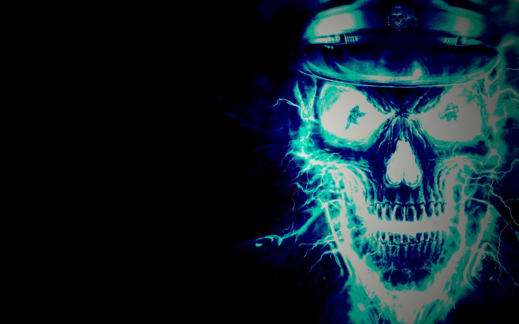 Череп из молний обои