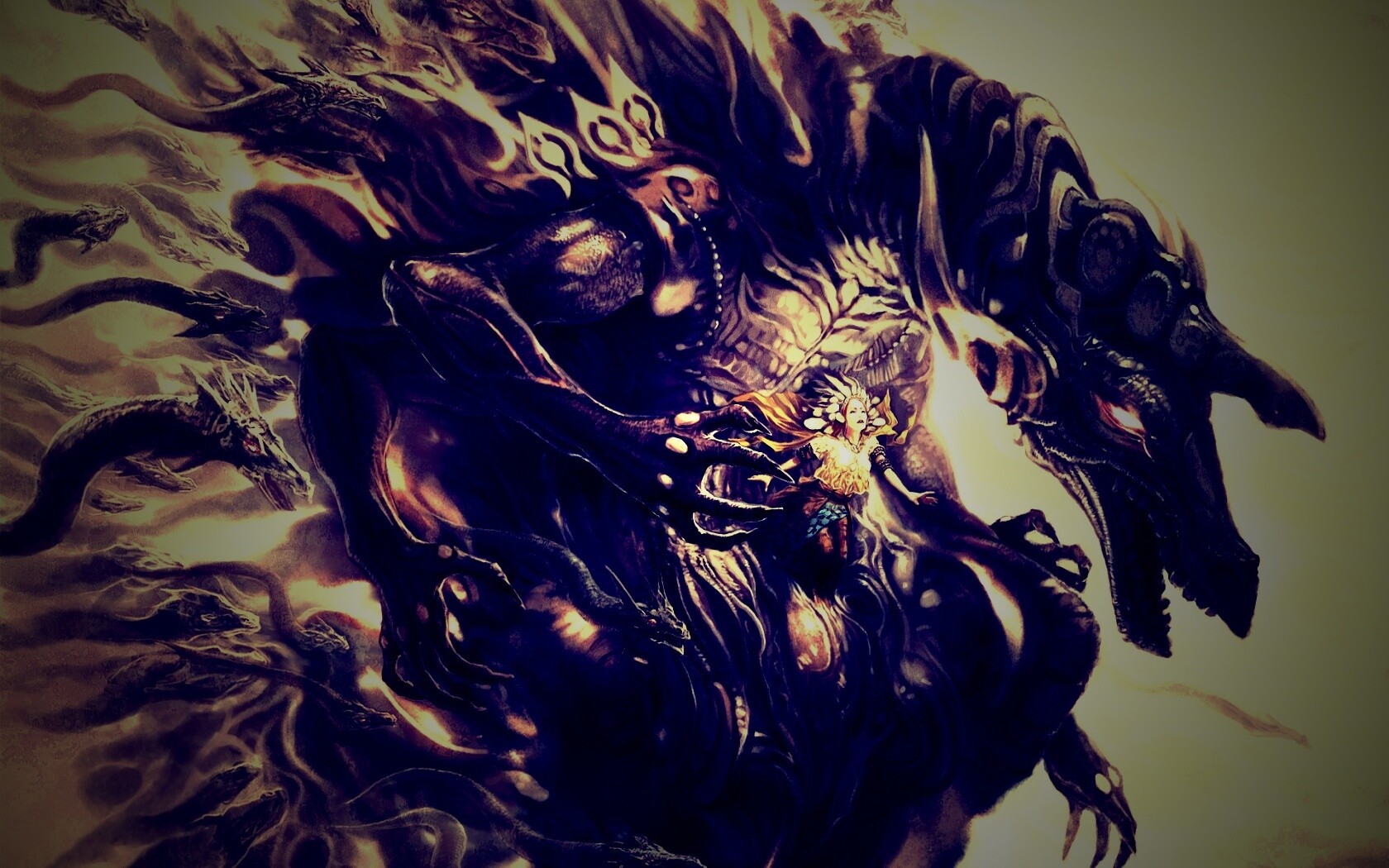 Демон похищающий девушку обои