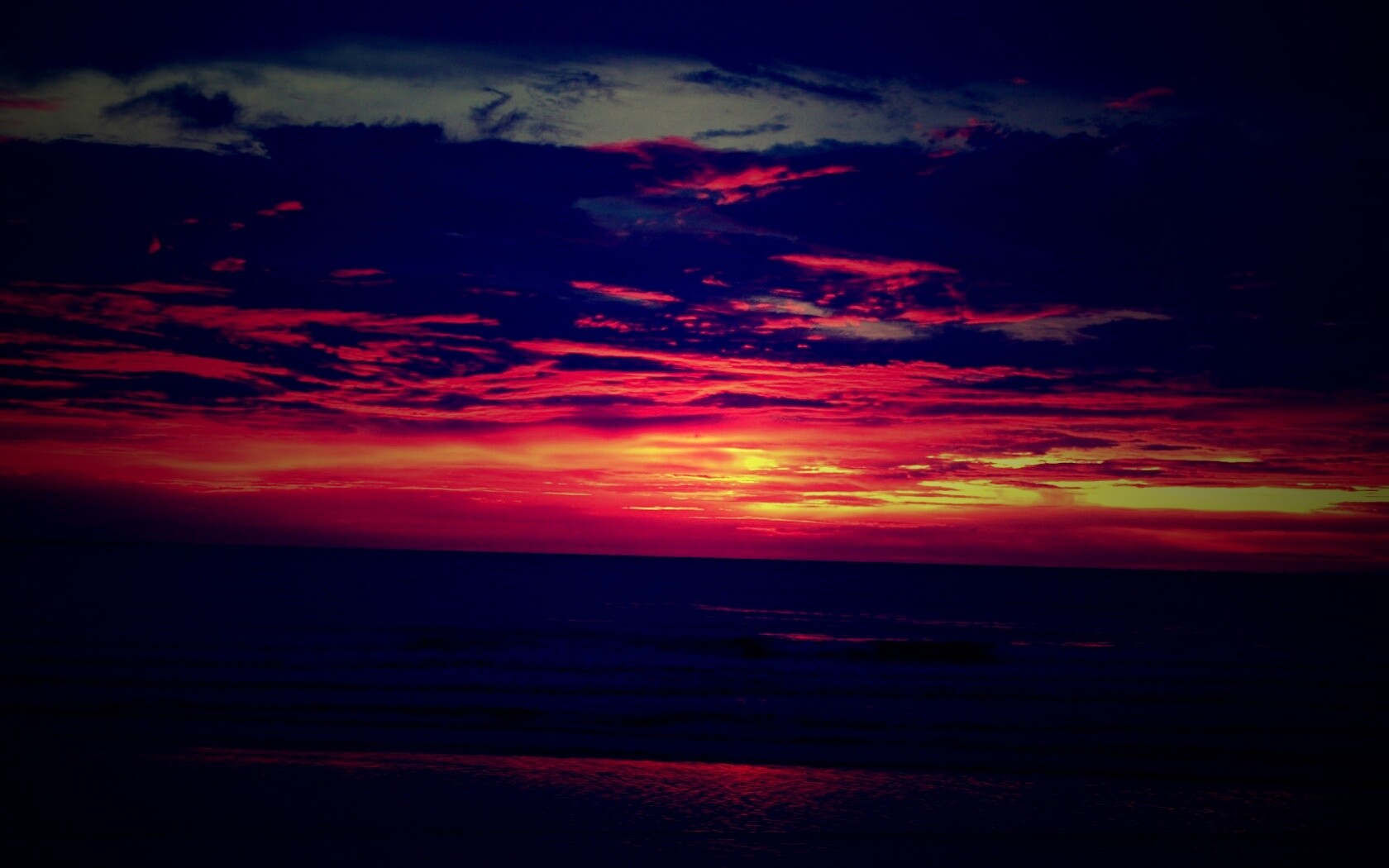 Закат на море обои