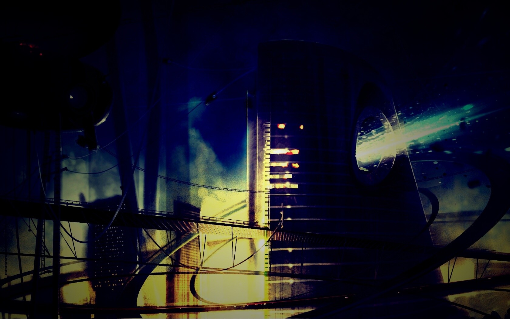 Выброс в городе будущего обои