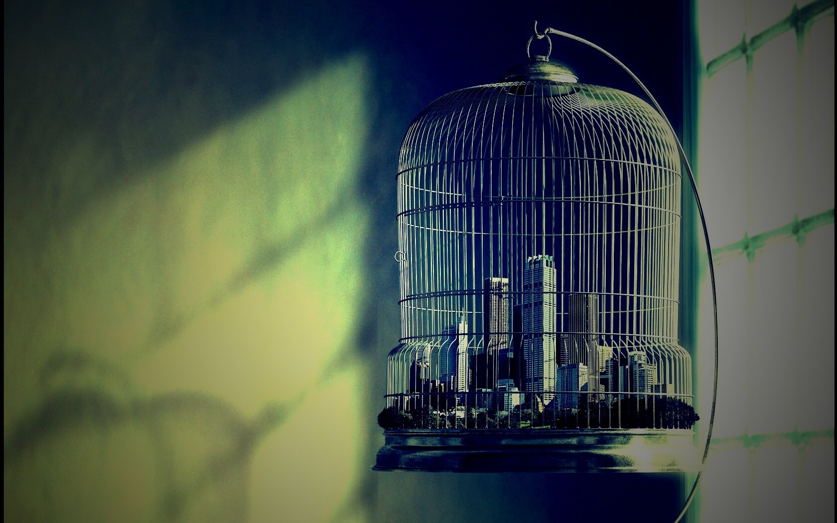 Город в клетке обои