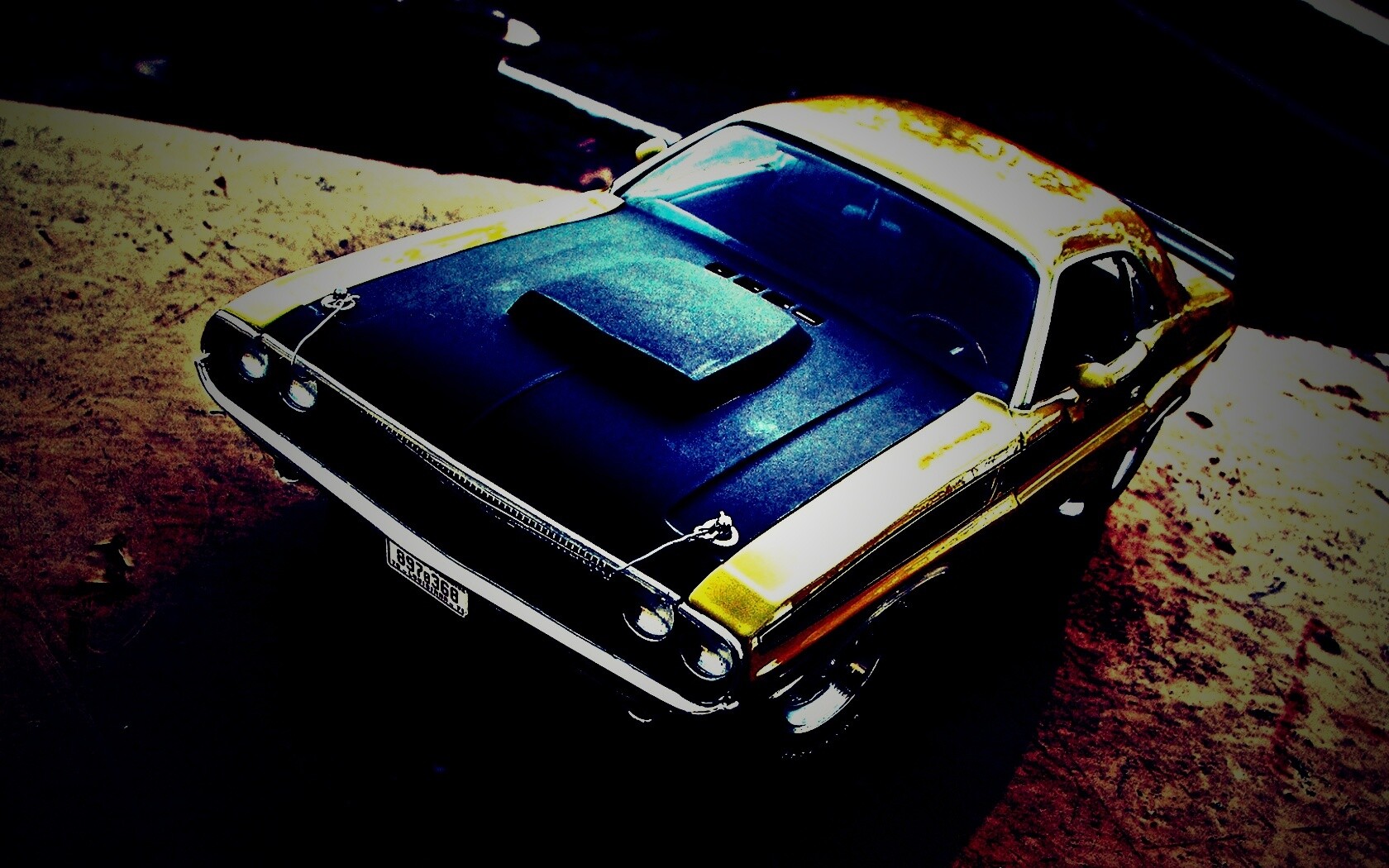 Додж на  каменистой поверхности обои