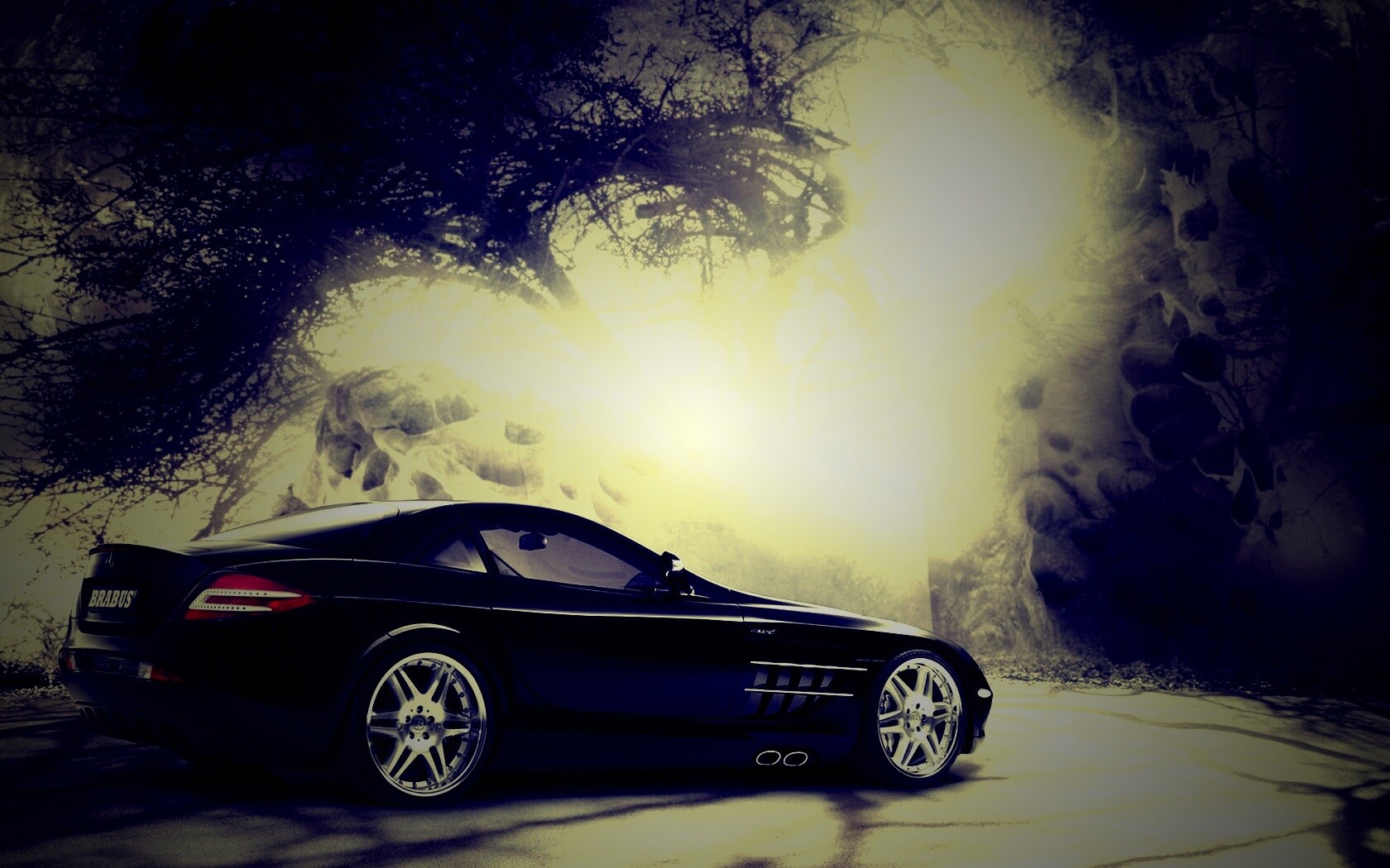 Черный спорткар Мерседес обои