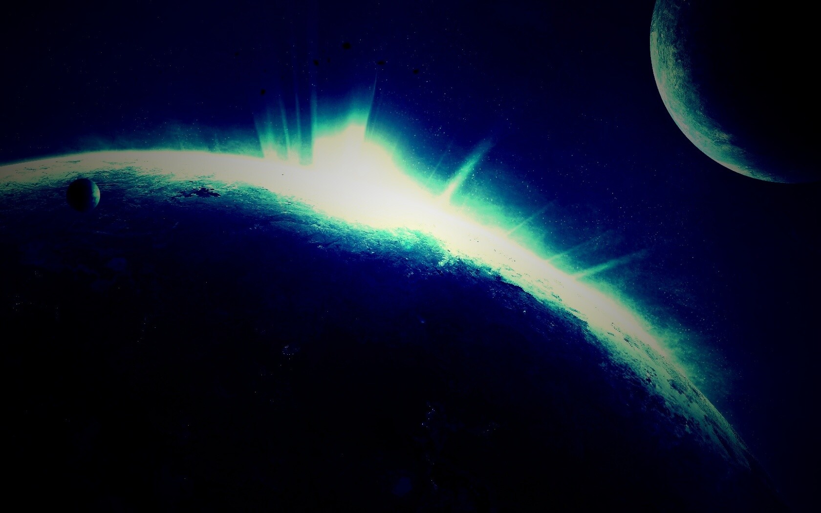 Восход над планетой обои