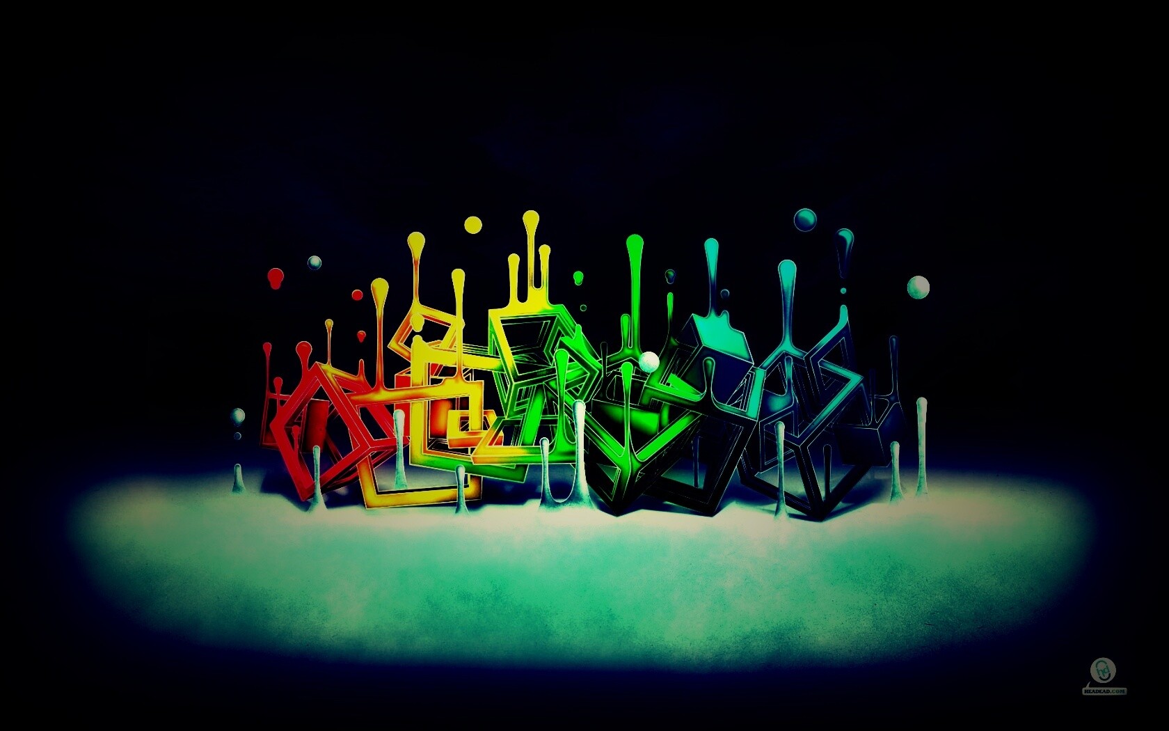 Цветные переплетающиеся кубы обои