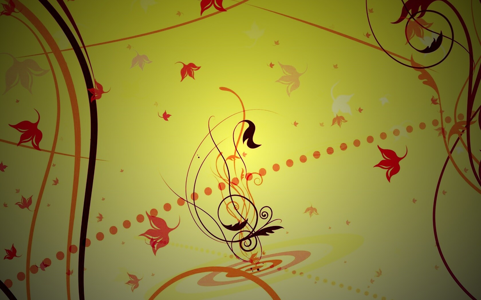 Цветы и завитки обои