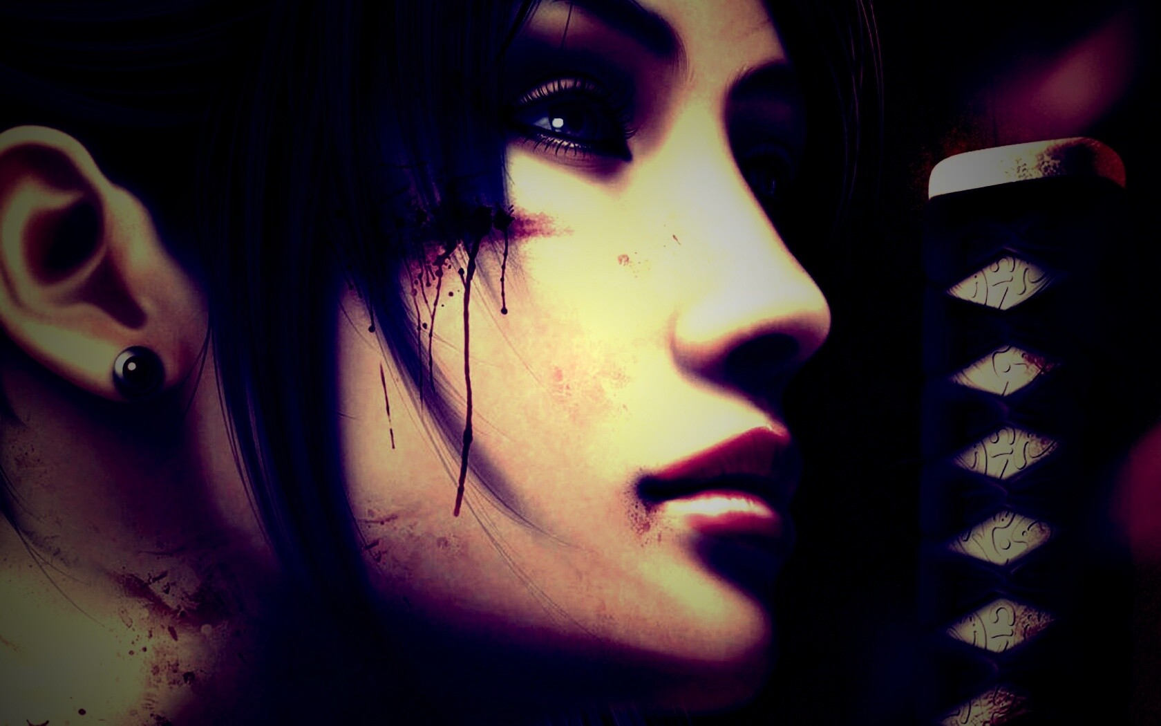 Японка с катаной обои