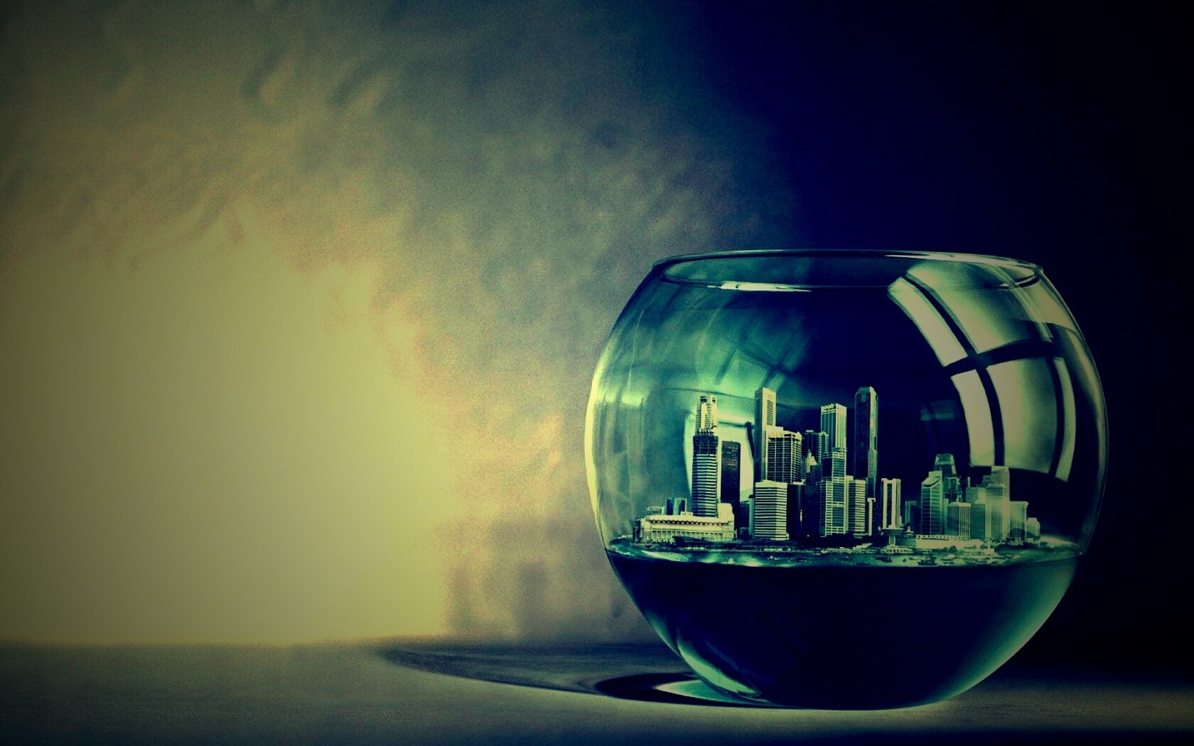 Город в аквариуме обои