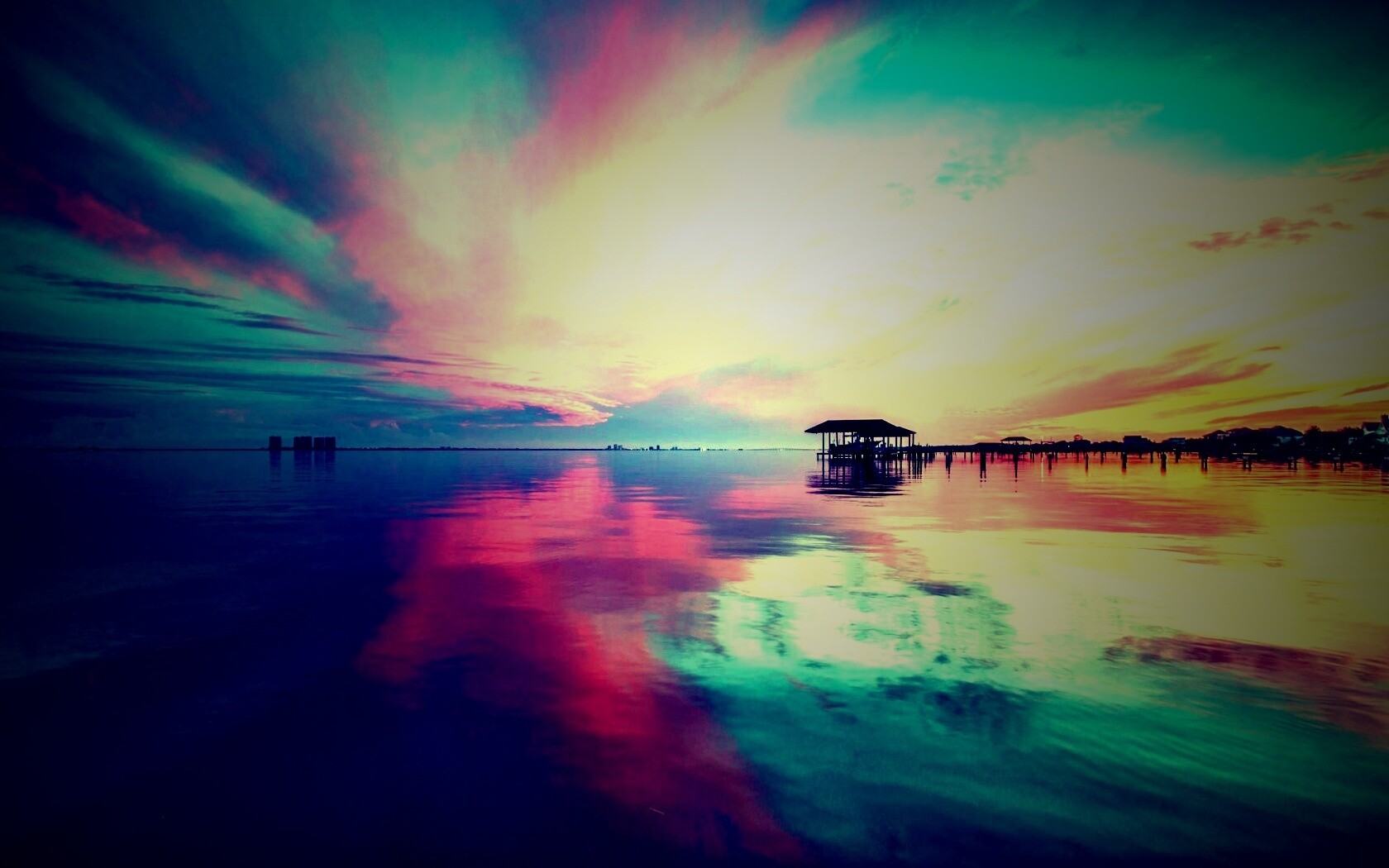 Прекрасный океанский закат обои