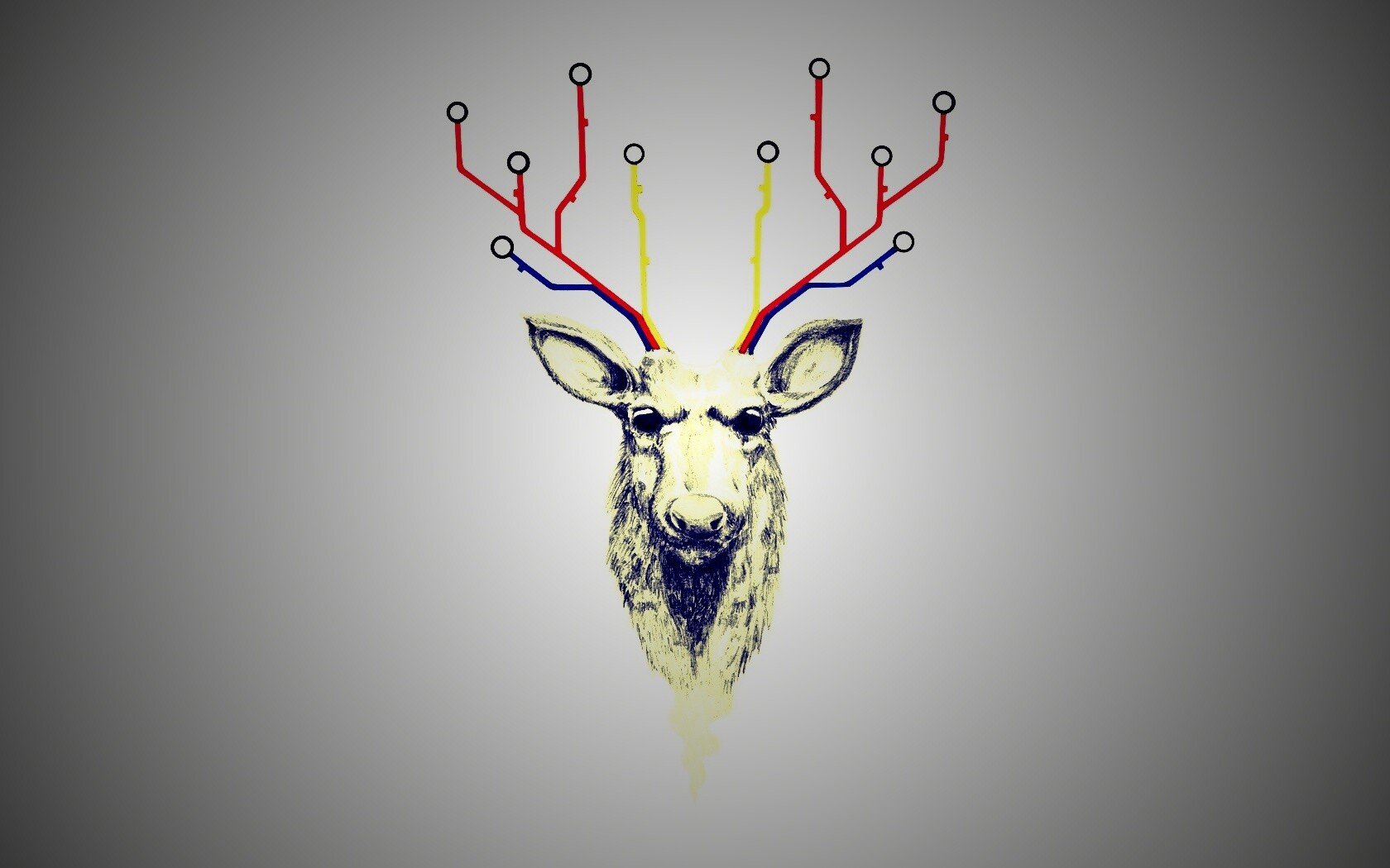 Схематичный олень обои