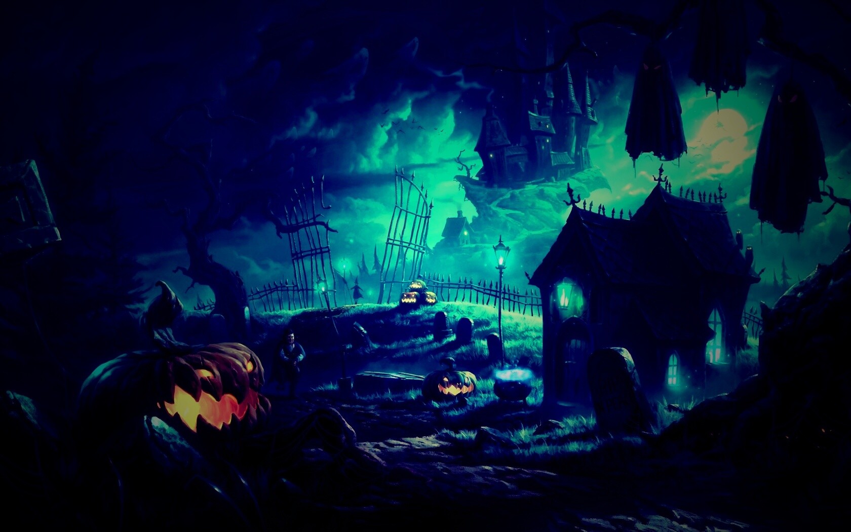 Кладбище на Хэллоувин обои