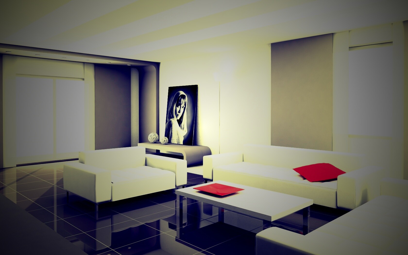 Белая гостинная обои