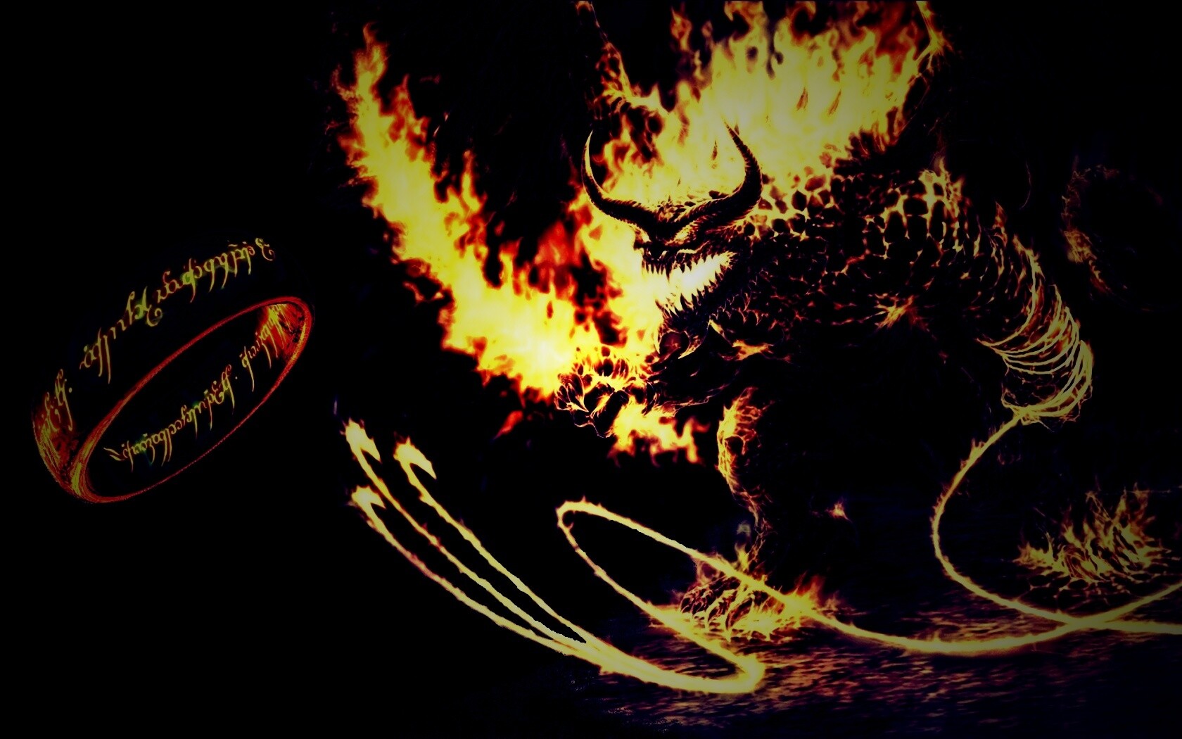 Балрог и Кольцо Всевластия обои