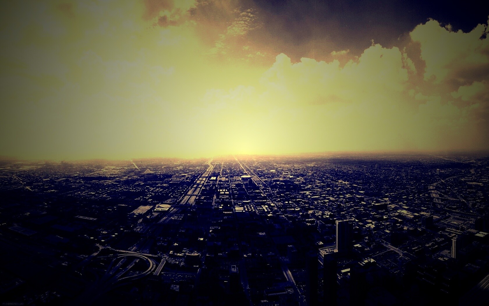 Город: вид сверху обои