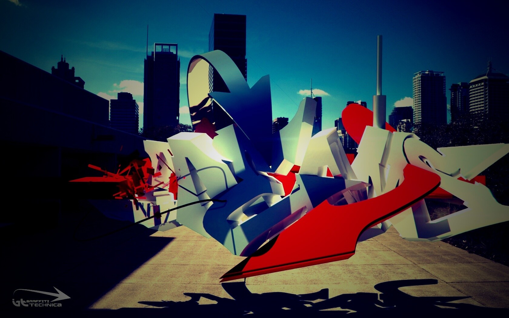 Трехмерное граффити обои