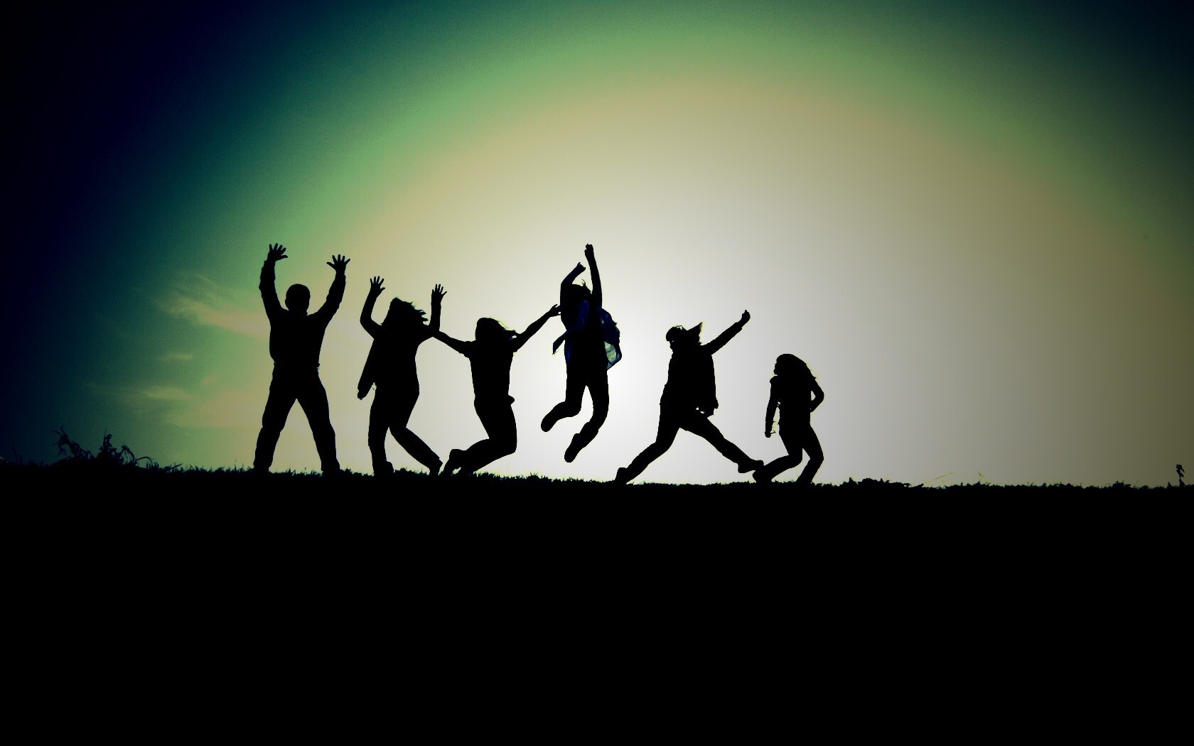 Силуэты людей обои