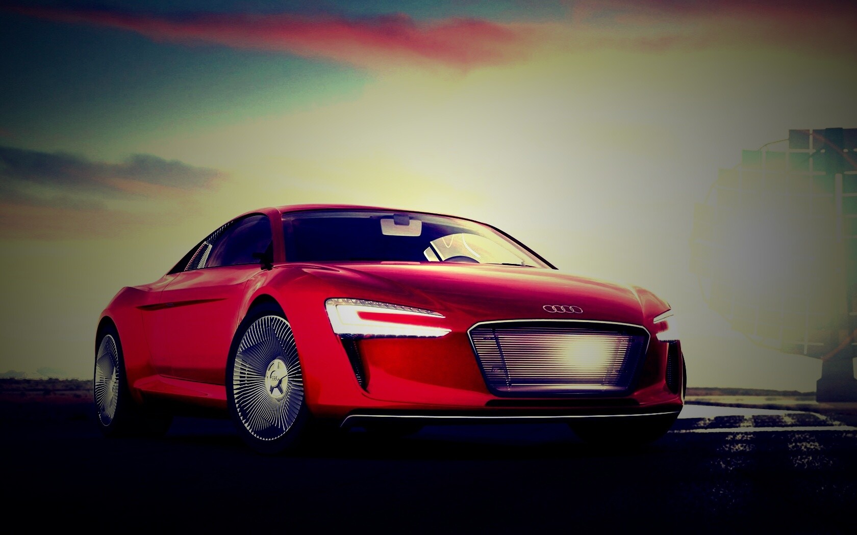 Красный автомобиль Audi обои