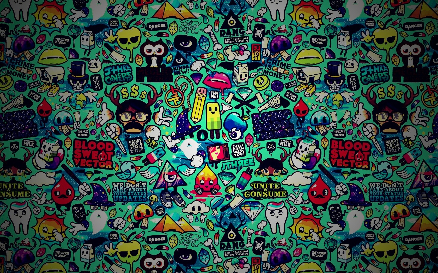 Коллаж из мультяшных картинок обои